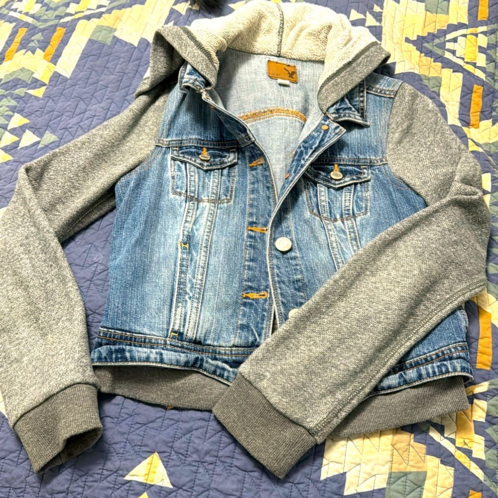 American Eagle Jean Hoodie Jacket